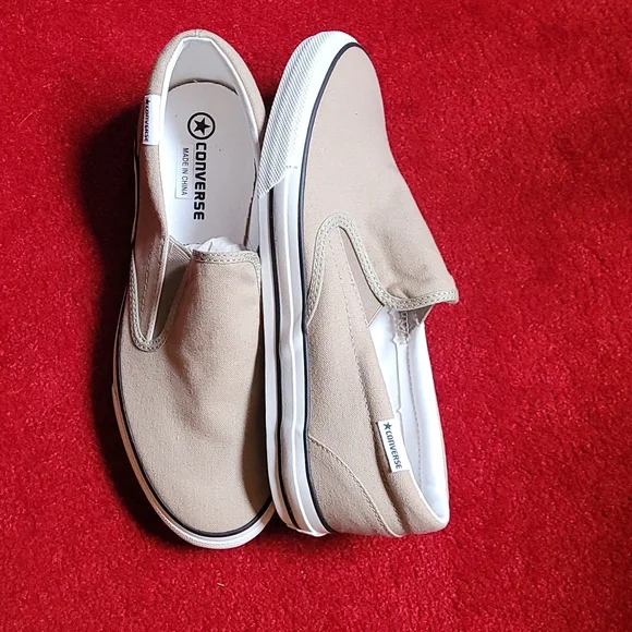 Brand New Converse Khaki Slip On Sneakers NWOT - Picture 4 of 7
